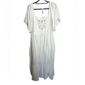 Old Navy Embroidered White Maxi Dress – Size 3X
